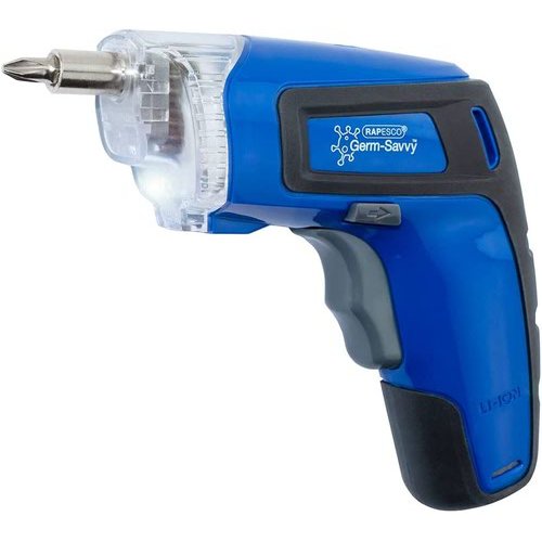 Rapesco Germ Savvy Antibacterial Cordless Screwdriver 3.6V   Blue 1640 (30598RA)