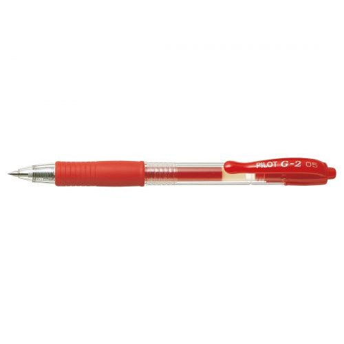 Pilot G205 Gel Rollerball Pen Rubber Grip Retractable 0.5mm Tip 0.32mm Line Red (31074PT)