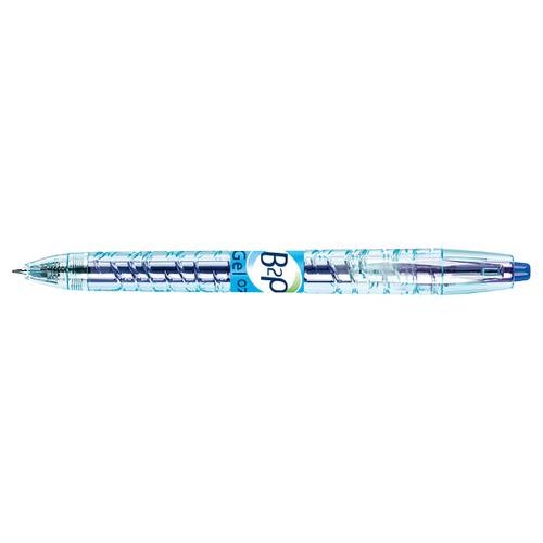 Pilot Begreen B2P Retractable Gel Rollerball Pen Recycled 0.7mm Tip 0.39mm Line Blue (Pack 10) (31137PT)