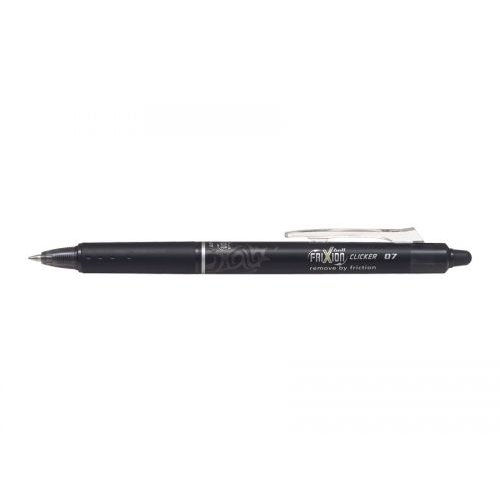 Pilot FriXion Clicker Erasable Retractable Gel Rollerball Pen 0.7mm Tip 0.35mm Line Black (Pack 12) (31326PT)