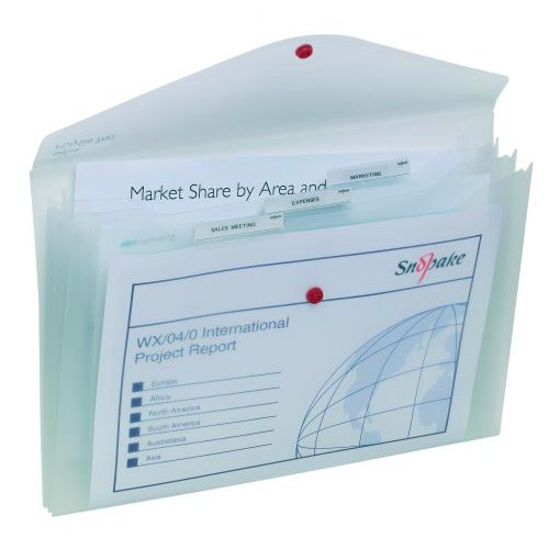 Snopake Polyfile Trio Electra Wallet File Polypropylene with Pocket Foolscap Clear (31406SN)