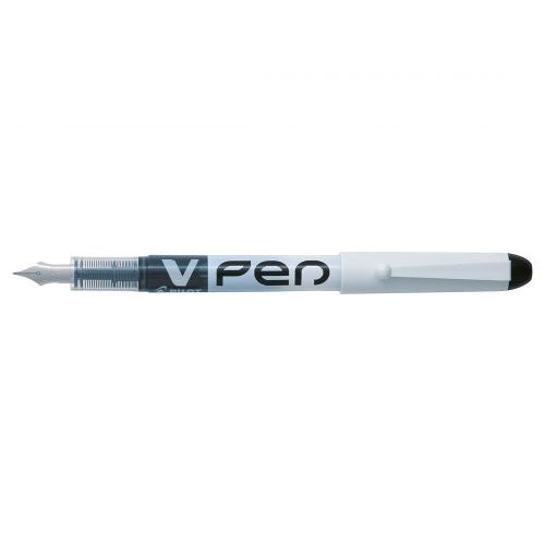 Pilot V Pen Erasable Disposable Fountain Pen Black (Pack 12) (31424PT)