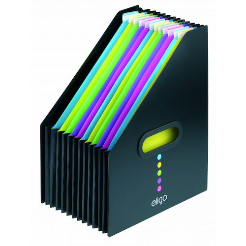 Snopake Eligo Desk Expander Polypropylene A4 13 Part Portrait Black (31539SN)