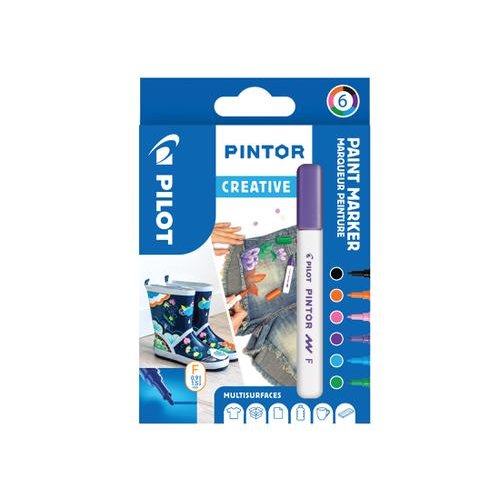 Pilot Pintor Fine Bullet Tip Paint Marker 2.9mm Creative Assorted Colours (Pack 6) 3131910517429 (31704PT)