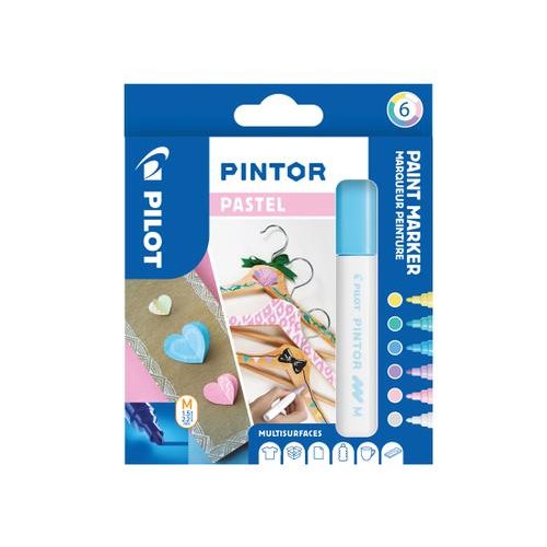 Pilot Pintor Medium Bullet Tip Paint Marker 4.5mm Pastel Assorted Colours (Pack 6) 3131910517474 (31746PT)