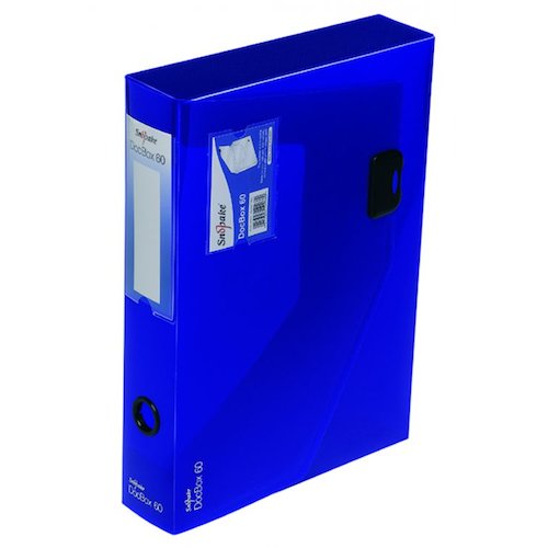Snopake DocBox Polypropylene A4 60mm Spine Width Push Lock Closure Blue (31945SN)