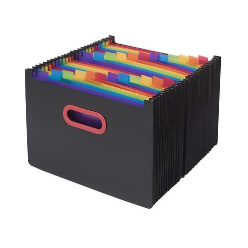 Snopake Rainbow and Black Desk Expander Polypropylene A4 24 Part Black (32281SN)