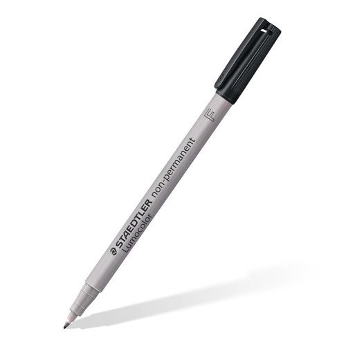 Staedtler Lumocolor OHP Pen Non Permanent Fine 0.6mm Line Black (Pack 10) (33191TT)