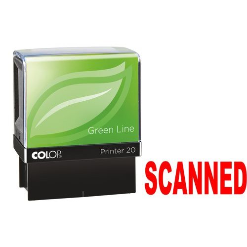 Colop Green Line P20 Self Inking Word Stamp SCANNED 37x13mm Red Ink (33951CL)
