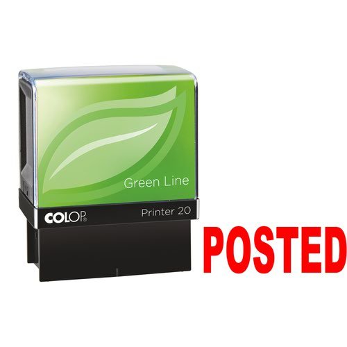 Colop Green Line P20 Self Inking Word Stamp POSTED Stamp 37x13mm Red Ink (33972CL)