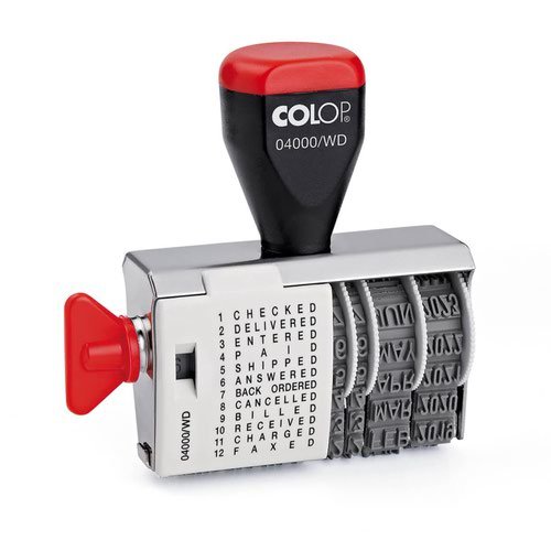 Colop 04000/WD Dial A Phrase Word and Date Stamp (34049CL)