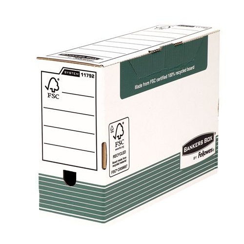 Fellowes Bankers Box Transfer File 120mm Green/White (35249FE)