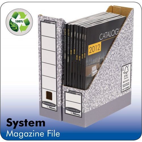 Fellowes Bankers Box System Magazine File Board Grey (Pack 10) 186004 (35277FE)