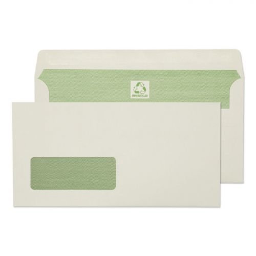 Blake Purely Environmental Wallet Envelope DL Self Seal Window 90gsm Natural White (Pack 500) (35736BL)