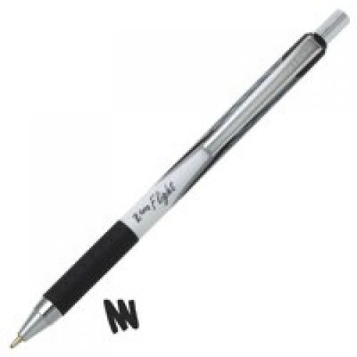 Zebra Z Grip Flight Ballpoint Pen 1.2mm Tip 0.6mm Line Black (Pack 12) (36478ZB)
