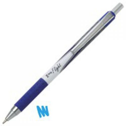 Zebra Z Grip Flight Ballpoint Pen 1.2mm Tip 0.6mm Line Blue (Pack 12) (36485ZB)