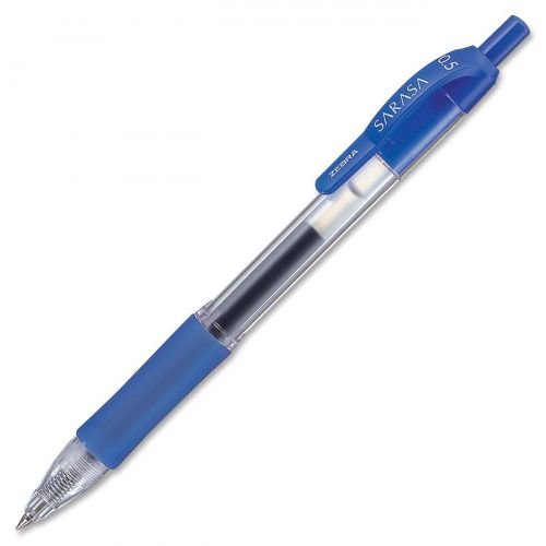Zebra Sarasa Retractable Gel Rollerball Pen 0.5mm Tip 0.3mm Line Blue (Pack 12) (36583ZB)