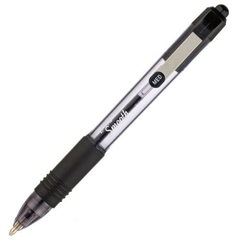 Zebra Z Grip Smooth Rectractable Ballpoint Pen 1.0mm Tip Black (Pack 12) (36695ZB)
