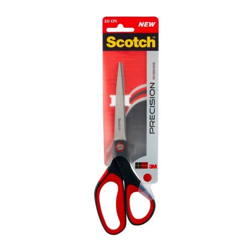 Scotch Precision Scissors Stainless Steel Ambidextrous Comfort Handles 200mm Red (38319MM)