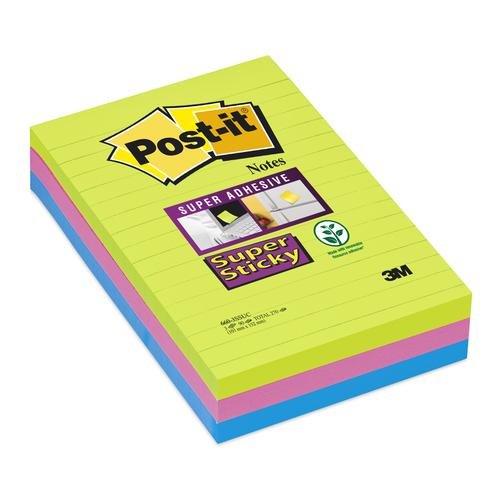 Post it Super Sticky Notes Ruled (38431MM)