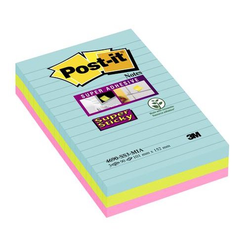 Post it Super Sticky Notes Ruled (38571MM)