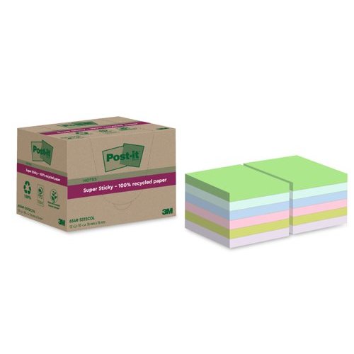 Post it Super Sticky 100% Recycled Notes (39103MM)