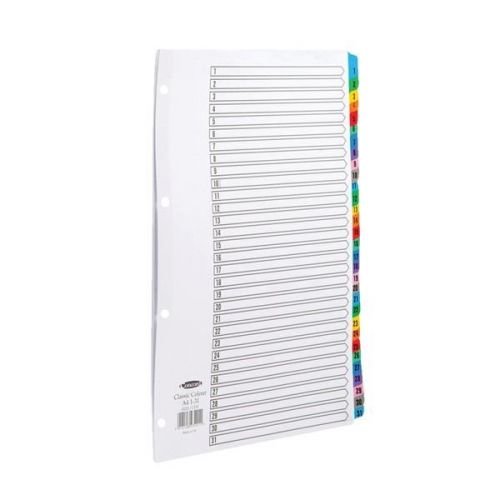 Concord Classic Index 1 31 A4 180gsm Board White with Coloured Mylar Tabs 03201/CS32 (39183CC)
