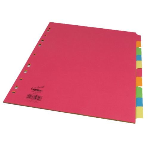 Concord Divider 10 Part A4 160gsm Board Bright Assorted Colours 50899 (39281CC)