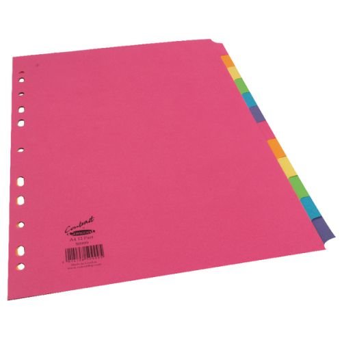 Concord Divider 12 Part A4 160gsm Board Bright Assorted Colours 50999 (39288CC)
