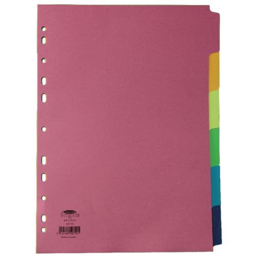 Concord Divider 6 Part A4 160gsm Board Bright Assorted Colours (39323CC)