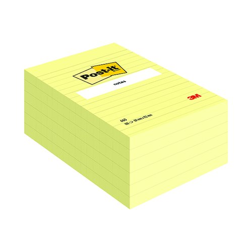 Post it Notes XXL 101 x 152mm Lined Canary Yellow (6 Pack) 660 (3M01425)