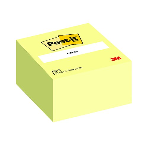 Post it Note Cube 76x76mm Canary Yellow 450 Sheets 636B (3M23162)