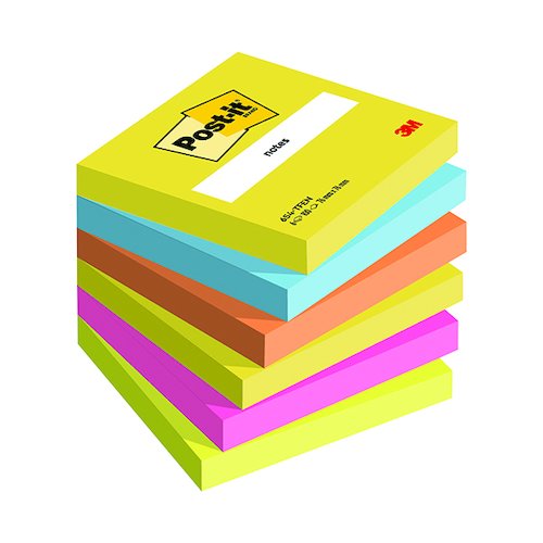 Post it Notes 76 x 76mm Energy Colours (6 Pack) 654TF (3M87123)