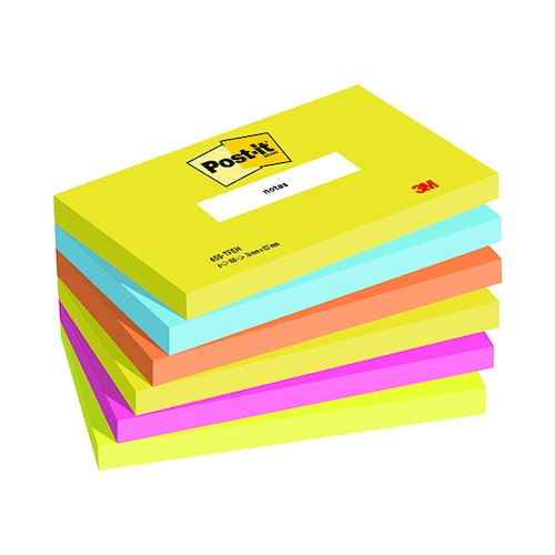 Post it Notes 76 x 127mm Energy Colours (6 Pack) 655TF (3M87125)