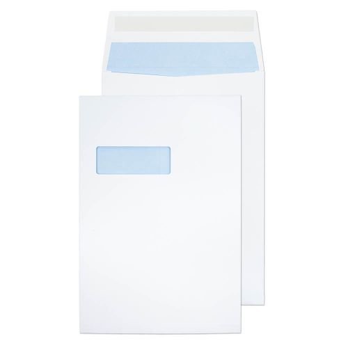 ValueX Pocket Gusset Envelope C4 Peel and Seal Window 25mm Gusset 140gsm White (Pack 125) (40219BL)