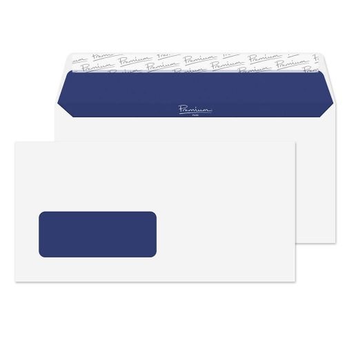 Blake Premium Pure Wallet Envelope DL Peel and Seal Window 120gsm Super White Wove (Pack 500) (40261BL)