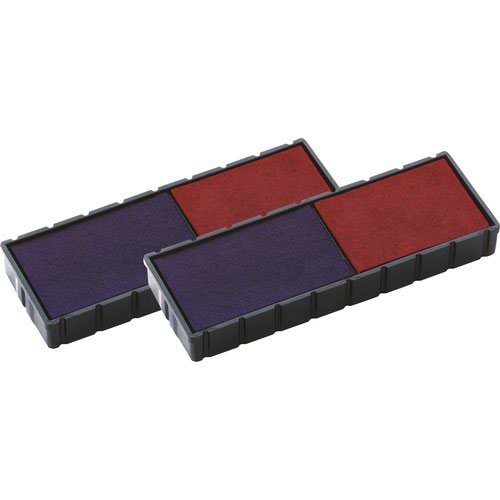 Colop E/12/2 Replacement Stamp Pad Fits Mini Dater S120/WD Blue/Red (Pack 2) (40293CL)