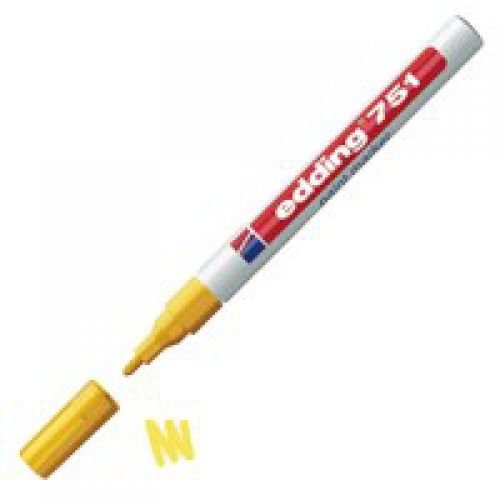 edding 751 Paint Marker Bullet Tip 1 2mm Line Yellow (Pack 10) (40650ED)