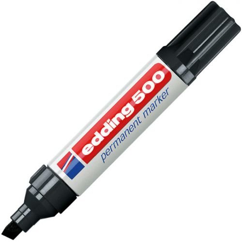 Edding 500 Permanent Marker Chisel Tip 2 7mm Line Black (40678ED)