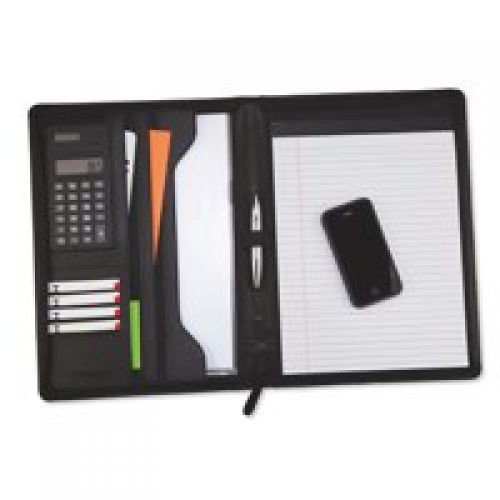 Monolith A4 Conference Folder with Calculator Leather Look Black 2914 (41406MN)