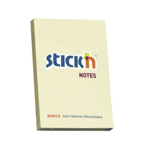 ValueX Stickn Notes 76x51mm 100 Sheets Pastel Yellow (Pack 12) 21006 (41808HP)