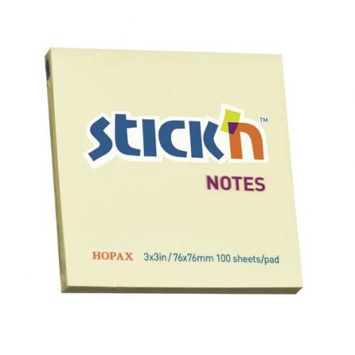 ValueX Stickn Notes 76x76mm 100 Sheets Pastel Yellow (Pack 12) 21007 (41815HP)