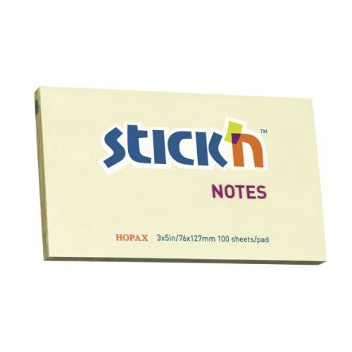 ValueX Stickn Notes 76x127mm 100 Sheets Pastel Yellow (Pack 12) 21009 (41829HP)