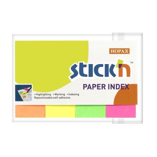 ValueX Paper Index Flags Repositionable 20x50mm 4x50 Tabs Neon Assorted Colours (Pack 200) 21205 (42081HP)