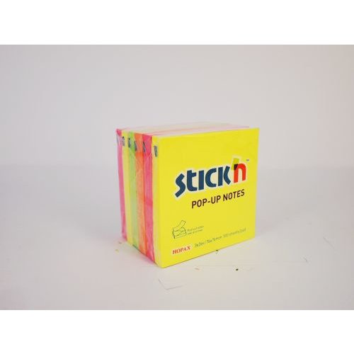 ValueX Stickn Pop Up Notes 100 Sheets Neon Colours (Pack 6) EH7674 (42221HP)