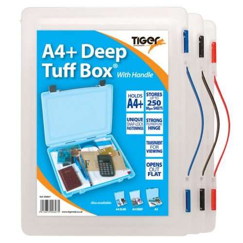 Tiger Tuff Box Polypropylene A4 Plus Deep Clear (42456TG)