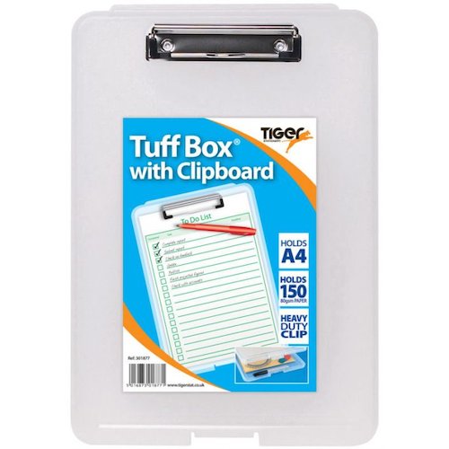 Tiger Tuff Box with Clipboard Polypropylene (42470TG)