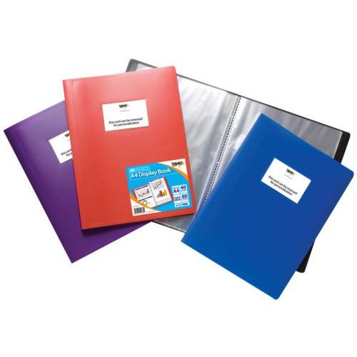 Tiger A4 Flexi Display Book 60 Pocket Assorted Colours (42575TG)