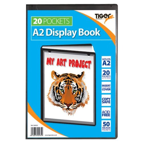 Tiger A2 Presentation Display Book 20 Pocket Black (42603TG)
