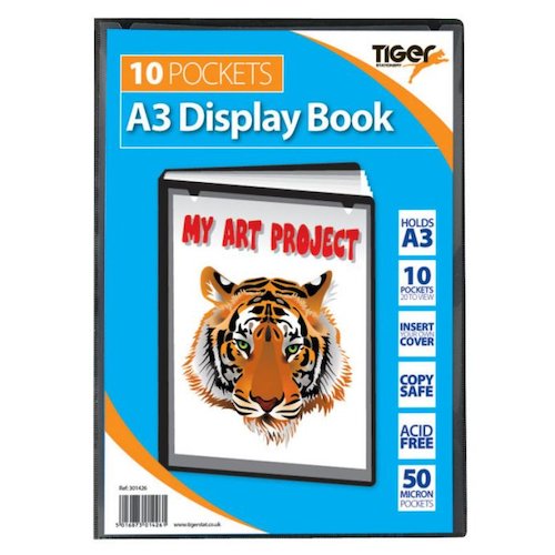 Tiger A3 Presentation Display Book 10 Pocket Black (42617TG)